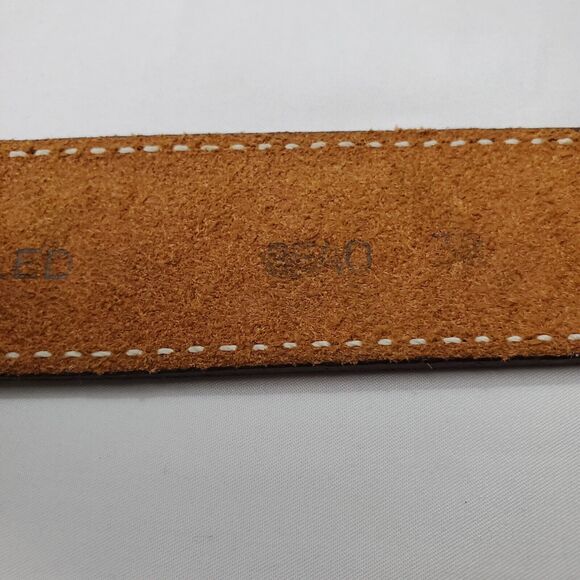 Double J Saddlery Yoakum Texas Natural Floral Tooled Ranger Belt Size 32 Brown - Picture 4 of 4